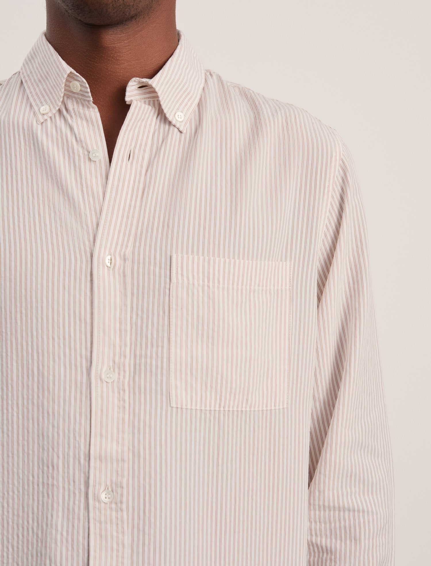 ANOTHER Shirt 1.0, Ecru Brown Stripe